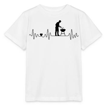 Grillen Herzschlag für BBQ Grillteufel Grillsaison - Stanley/Stella Kinder T-Shirt MINI CREATOR  - Weiß - Vorne - Maike (125cm)