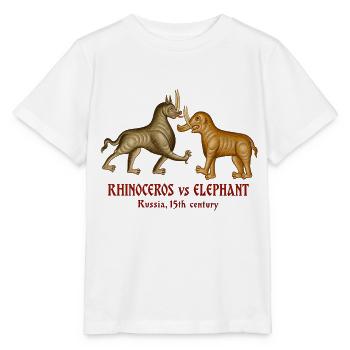 RHINOCEROS vs. ELEFANT: Russland, 15. Jahrhundert - Stanley/Stella Kinder T-Shirt MINI CREATOR  - Weiß - Vorne - Maike (125cm)
