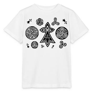 Bretonische Triskels und Hermines - Stanley/Stella Kinder T-Shirt MINI CREATOR  - Weiß - Vorne - Maike (125cm)