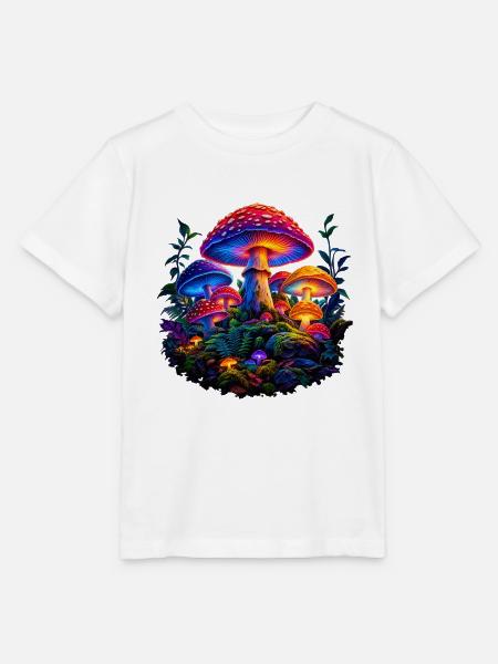 Magischer Pilz Neon Wald - Stanley/Stella Kinder T-Shirt MINI CREATOR  - Weiß