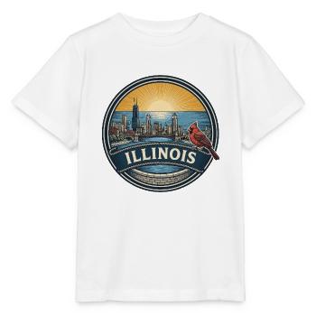 Illinois Chicago Skyline Vintage-Reisegeschenk - Stanley/Stella Kinder T-Shirt MINI CREATOR  - Weiß - Vorne - Maike (125cm)