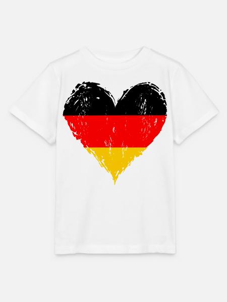 Deutschland Flagge Herz used - Stanley/Stella Kinder T-Shirt MINI CREATOR - Weiß