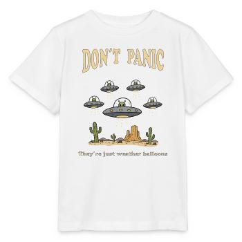 Dont Panic Theyre Just Weather Balloons - Stanley/Stella Kinder T-Shirt MINI CREATOR  - Weiß - Vorne - Maike (125cm)