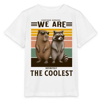 Cooles Capybara & Waschbär Spruch Design - Stanley/Stella Kinder T-Shirt MINI CREATOR  - Weiß - Vorne - Maike (125cm)