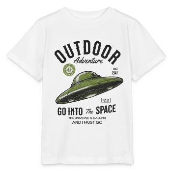 UFO Design Outdoor Adventure Space Spruch - Stanley/Stella Kinder T-Shirt MINI CREATOR  - Weiß - Vorne - Maike (125cm)