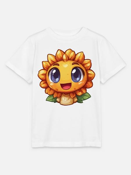 Lächelnde Sonnenblume Charme - Stanley/Stella Kinder T-Shirt MINI CREATOR - Weiß