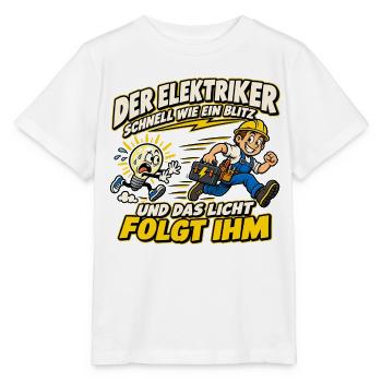 Elektriker – Schnell wie ein Blitz - Stanley/Stella Kinder T-Shirt MINI CREATOR  - Weiß - Vorne - Maike (125cm)