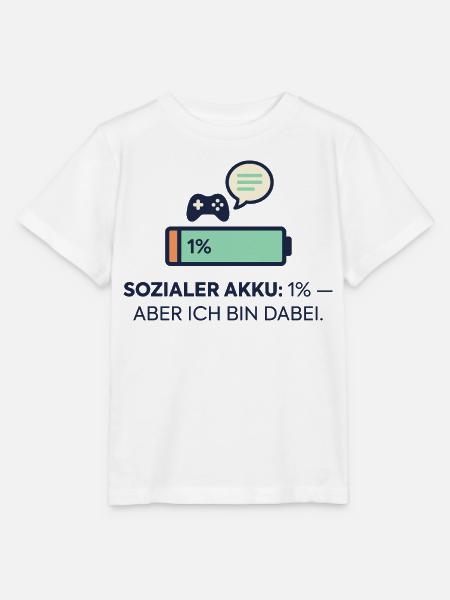 Sozialer Akku 1% – Dabei! - Stanley/Stella Kinder T-Shirt MINI CREATOR - Weiß