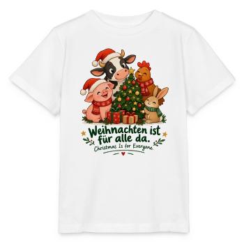 Weihnachten ist für alle da – Tierliebe - Stanley/Stella Kinder T-Shirt MINI CREATOR  - Weiß - Vorne - Maike (125cm)