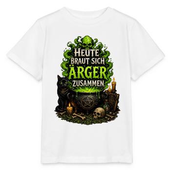 Heute Braut Sich Ärger Zusammen – Grüne Magie - Stanley/Stella Kinder T-Shirt MINI CREATOR  - Weiß - Vorne - Maike (125cm)