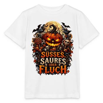 Süßes Saures oder Fluch Halloween - Stanley/Stella Kinder T-Shirt MINI CREATOR  - Weiß - Vorne - Maike (125cm)