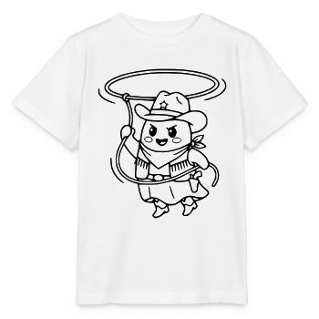 Niedliche Kawaii-Geister-Cowboy-Western-Ästhetik - Stanley/Stella Kinder T-Shirt MINI CREATOR  - Weiß - Vorne - Maike (125cm)