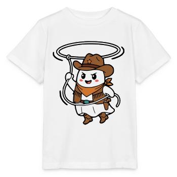 Niedlicher Kawaii-Geist-Cowboy-Halloween-Western - Stanley/Stella Kinder T-Shirt MINI CREATOR  - Weiß - Vorne - Maike (125cm)