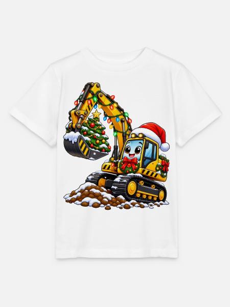 Weihnachtsbagger mit Baumzauber - Stanley/Stella Kinder T-Shirt MINI CREATOR  - Weiß