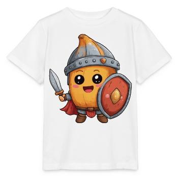 Bananenritter mit Schild und Schwert - Stanley/Stella Kinder T-Shirt MINI CREATOR  - Weiß - Vorne - Maike (125cm)