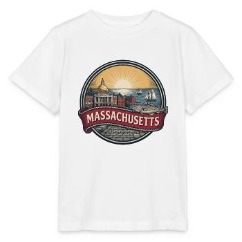 Massachusetts Boston Vintage-Reisesouvenir - Stanley/Stella Kinder T-Shirt MINI CREATOR  - Weiß - Vorne - Maike (125cm)
