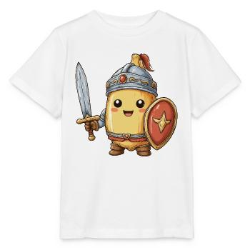 Kleiner Bananen Ritterheld  - Stanley/Stella Kinder T-Shirt MINI CREATOR  - Weiß - Vorne - Maike (125cm)