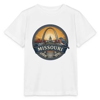 Reisegeschenk des Missouri St. Louis Gateway Arch - Stanley/Stella Kinder T-Shirt MINI CREATOR  - Weiß - Vorne - Maike (125cm)