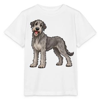 Irischer Wolfshund Kawaii Style – Süßer Hund - Stanley/Stella Kinder T-Shirt MINI CREATOR  - Weiß - Vorne - Maike (125cm)