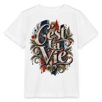 C’est La Vie – Vintage Frankreich Design - Stanley/Stella Kinder T-Shirt MINI CREATOR  - Weiß - Vorne - Maike (125cm)