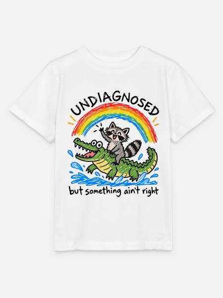 Undiagnosed | Waschbär Krokodil Chaos - Stanley/Stella Kinder T-Shirt MINI CREATOR  - Weiß