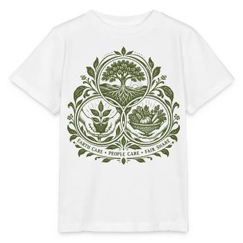 Permakultur-Ethik-Emblem - Stanley/Stella Kinder T-Shirt MINI CREATOR  - Weiß - Vorne - Maike (125cm)