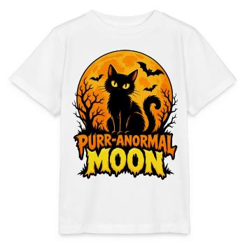PurrAnormal Moon Katzen-Design - Stanley/Stella Kinder T-Shirt MINI CREATOR  - Weiß - Vorne - Maike (125cm)