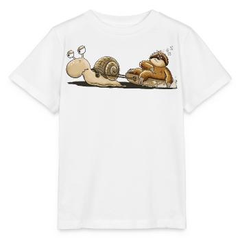 Schnecke Faultier Langsam Müde Tierhumor Cartoon - Stanley/Stella Kinder T-Shirt MINI CREATOR  - Weiß - Vorne - Maike (125cm)