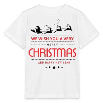 Weihnachten We wish Merry Christmas Sprüche  - Stanley/Stella Kinder T-Shirt MINI CREATOR  - Weiß - Vorne - Maike (125cm)