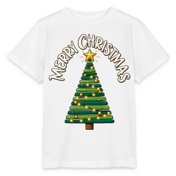 Weihnachtsbaum Christbaum Merry Christmas  - Stanley/Stella Kinder T-Shirt MINI CREATOR  - Weiß - Vorne - Maike (125cm)