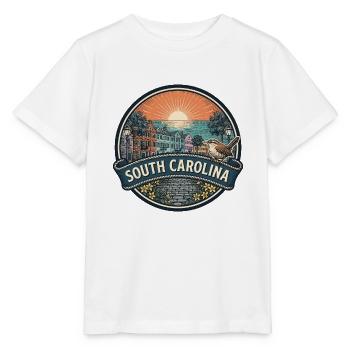 South Carolina Charleston Vintage-Reisegeschenk - Stanley/Stella Kinder T-Shirt MINI CREATOR  - Weiß - Vorne - Maike (125cm)