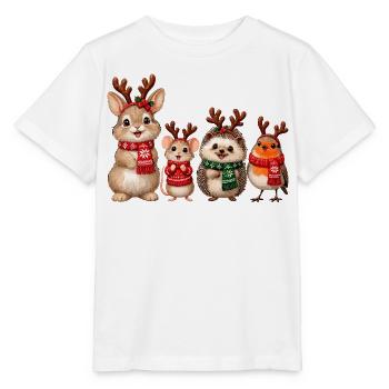 Süße Weihnachtstiere mit Rentiergeweih - Stanley/Stella Kinder T-Shirt MINI CREATOR  - Weiß - Vorne - Maike (125cm)