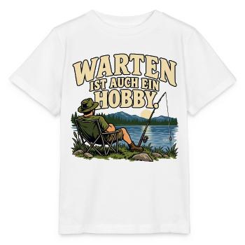 Warten ist auch ein Hobby – Retro-Angelshirt - Stanley/Stella Kinder T-Shirt MINI CREATOR  - Weiß - Vorne - Maike (125cm)