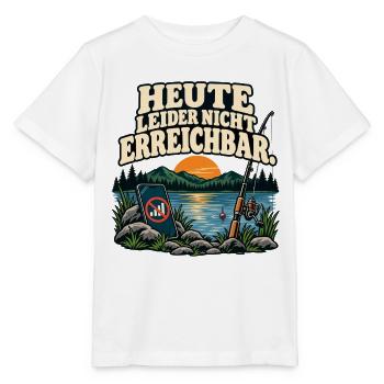 Heute leider nicht erreichbar – Anglermotiv - Stanley/Stella Kinder T-Shirt MINI CREATOR  - Weiß - Vorne - Maike (125cm)