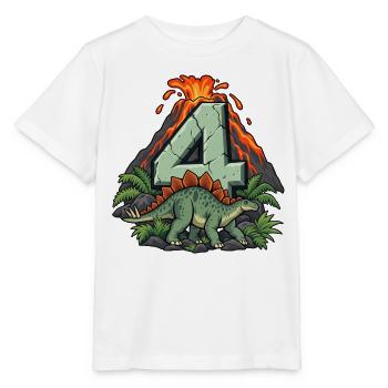 Dinosaurier-Shirt zum 4. Geburtstag für Kinder - Stanley/Stella Kinder T-Shirt MINI CREATOR  - Weiß - Vorne - Maike (125cm)