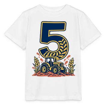 5. Geburtstagstraktor-Shirt für Kinder - Stanley/Stella Kinder T-Shirt MINI CREATOR  - Weiß - Vorne - Maike (125cm)