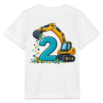 2. Geburtstags-Digger-Shirt für Kinder - Stanley/Stella Kinder T-Shirt MINI CREATOR  - Weiß - Vorne - Maike (125cm)