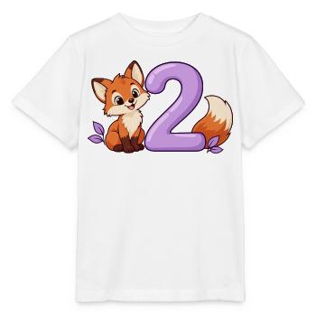 2. Geburtstags-Fuchsshirt für Kinder - Stanley/Stella Kinder T-Shirt MINI CREATOR  - Weiß - Vorne - Maike (125cm)