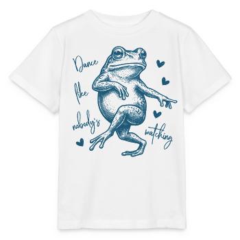 Dance like nobody's watching - Tanzender Frosch - Stanley/Stella Kinder T-Shirt MINI CREATOR  - Weiß - Vorne - Maike (125cm)