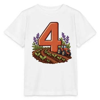 4. Geburtstag Traktor-Shirt für Kinder - Stanley/Stella Kinder T-Shirt MINI CREATOR  - Weiß - Vorne - Maike (125cm)
