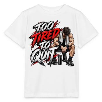 Zu müde, um aufzuhören – Motivation fürs Fitnessstudio - Stanley/Stella Kinder T-Shirt MINI CREATOR  - Weiß - Vorne - Maike (125cm)