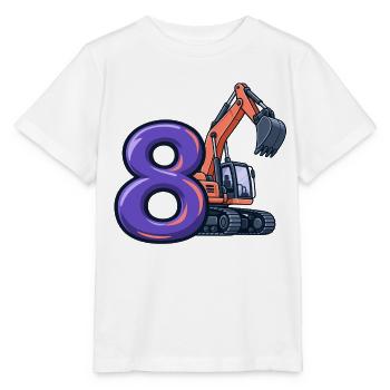 8. Geburtstag Digger-Shirt für Kinder - Stanley/Stella Kinder T-Shirt MINI CREATOR  - Weiß - Vorne - Maike (125cm)