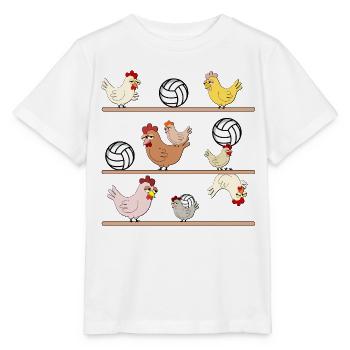 Hühnerstall Hühner Volleyball - Stanley/Stella Kinder T-Shirt MINI CREATOR  - Weiß - Vorne - Maike (125cm)