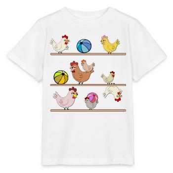 Hühnerstall Hühner Wasserball - Stanley/Stella Kinder T-Shirt MINI CREATOR  - Weiß - Vorne - Maike (125cm)