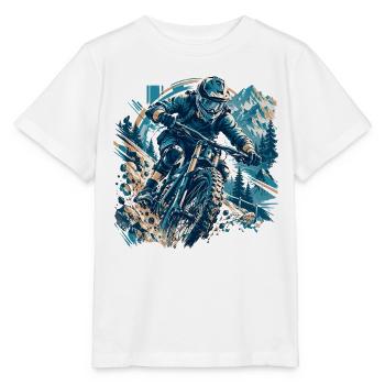 Vollgas Mountainbike – Spüre das Adrenalin! - Stanley/Stella Kinder T-Shirt MINI CREATOR  - Weiß - Vorne - Maike (125cm)