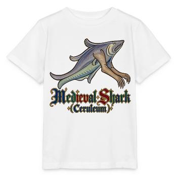 Mittelalterlicher Hai (Ceruleum) - Stanley/Stella Kinder T-Shirt MINI CREATOR  - Weiß - Vorne - Maike (125cm)