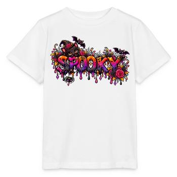 Spooky Katzen Neon-Drip - Stanley/Stella Kinder T-Shirt MINI CREATOR  - Weiß - Vorne - Maike (125cm)