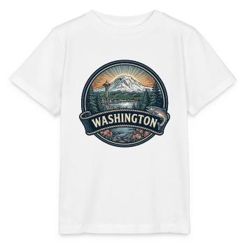 Washington Mount Rainier Space Needle Geschenk - Stanley/Stella Kinder T-Shirt MINI CREATOR  - Weiß - Vorne - Maike (125cm)