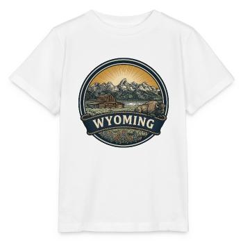 Reisesouvenir der Wyoming Grand Teton Mountains - Stanley/Stella Kinder T-Shirt MINI CREATOR  - Weiß - Vorne - Maike (125cm)