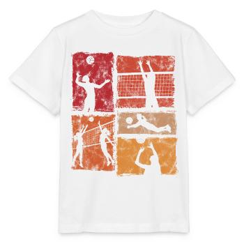 Volleyball Volleyballerinnen im Spiel Damen Retro - Stanley/Stella Kinder T-Shirt MINI CREATOR  - Weiß - Vorne - Maike (125cm)